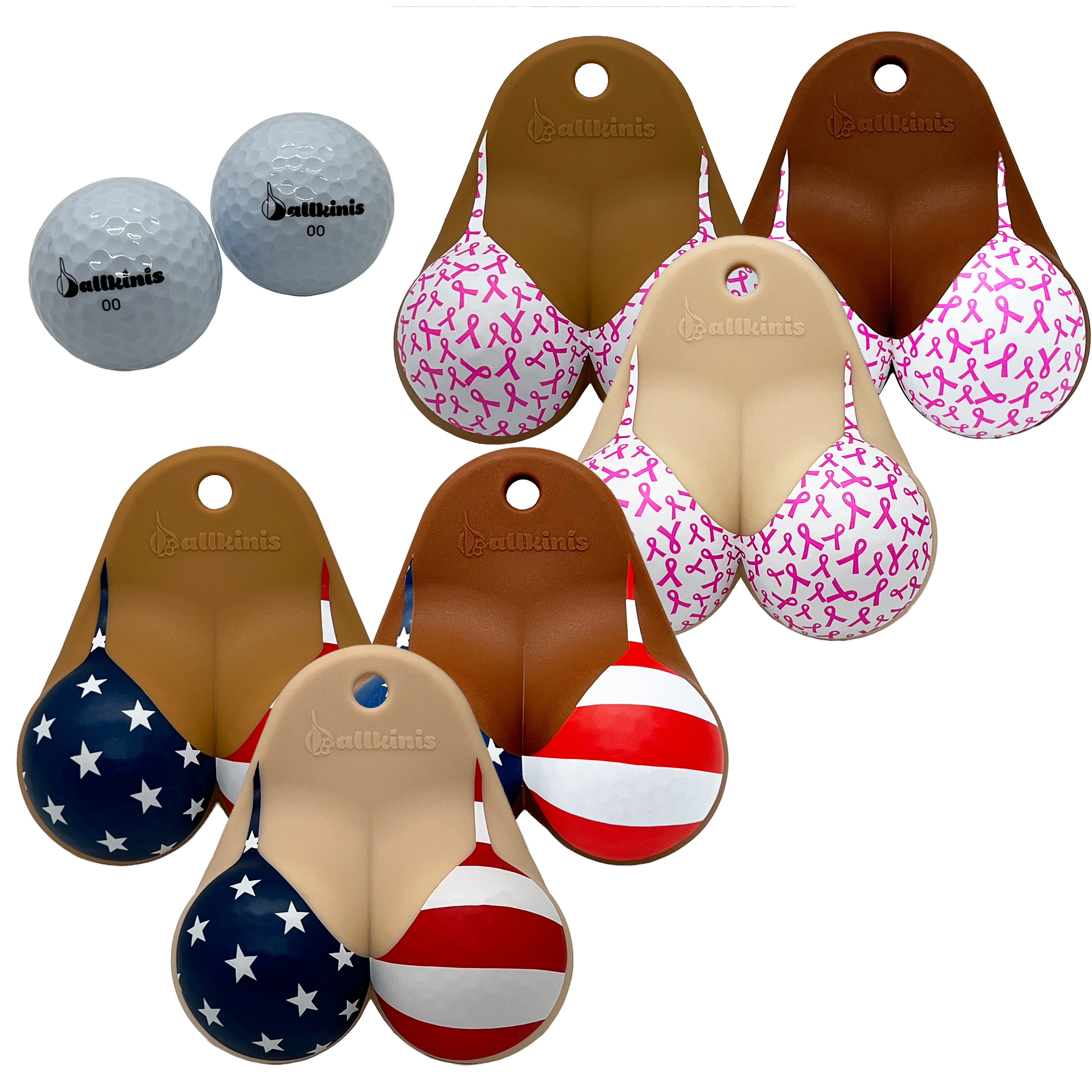 Ballkinis™ Top USA Bikini Funny Golf Ball Holder Pouch Sack Gift Innovative Souvenirs Club Storage