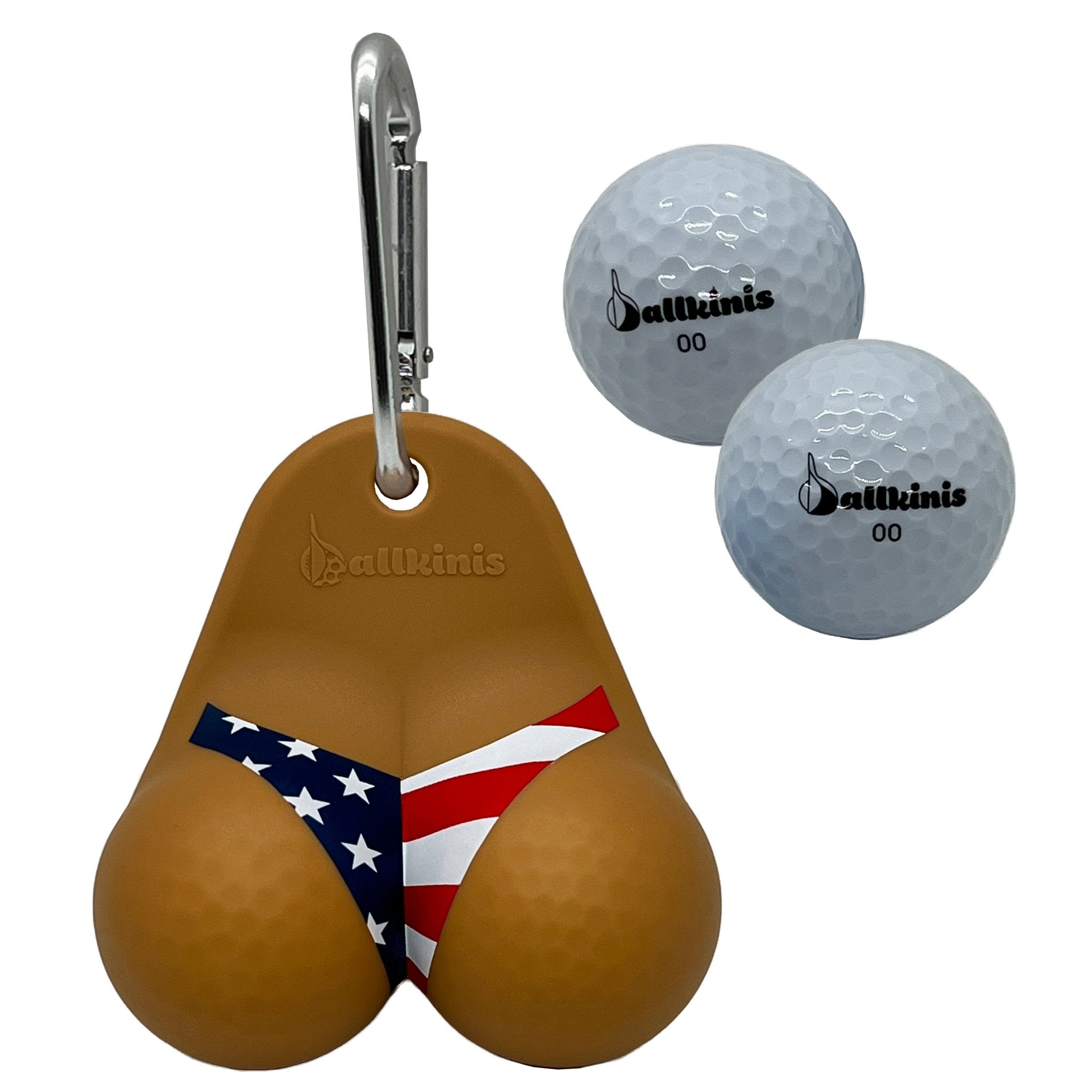 Ballkinis Bottom USA Bikini Funny Golf Ball Holder Pouch Sack Gift Innovative Souvenirs Club Storage - ballkinis