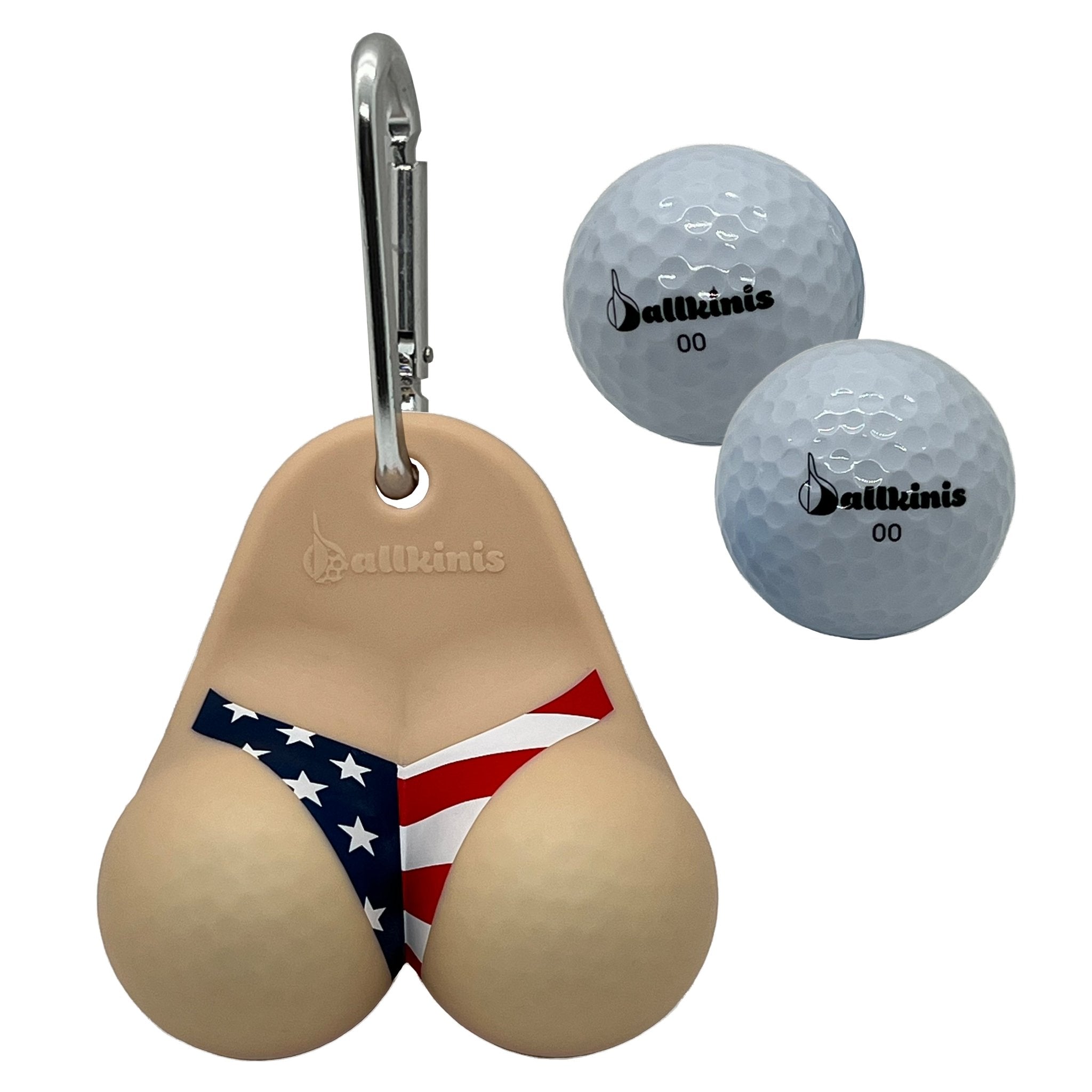 Ballkinis Bottom USA Bikini Funny Golf Ball Holder Pouch Sack Gift Innovative Souvenirs Club Storage - ballkinis