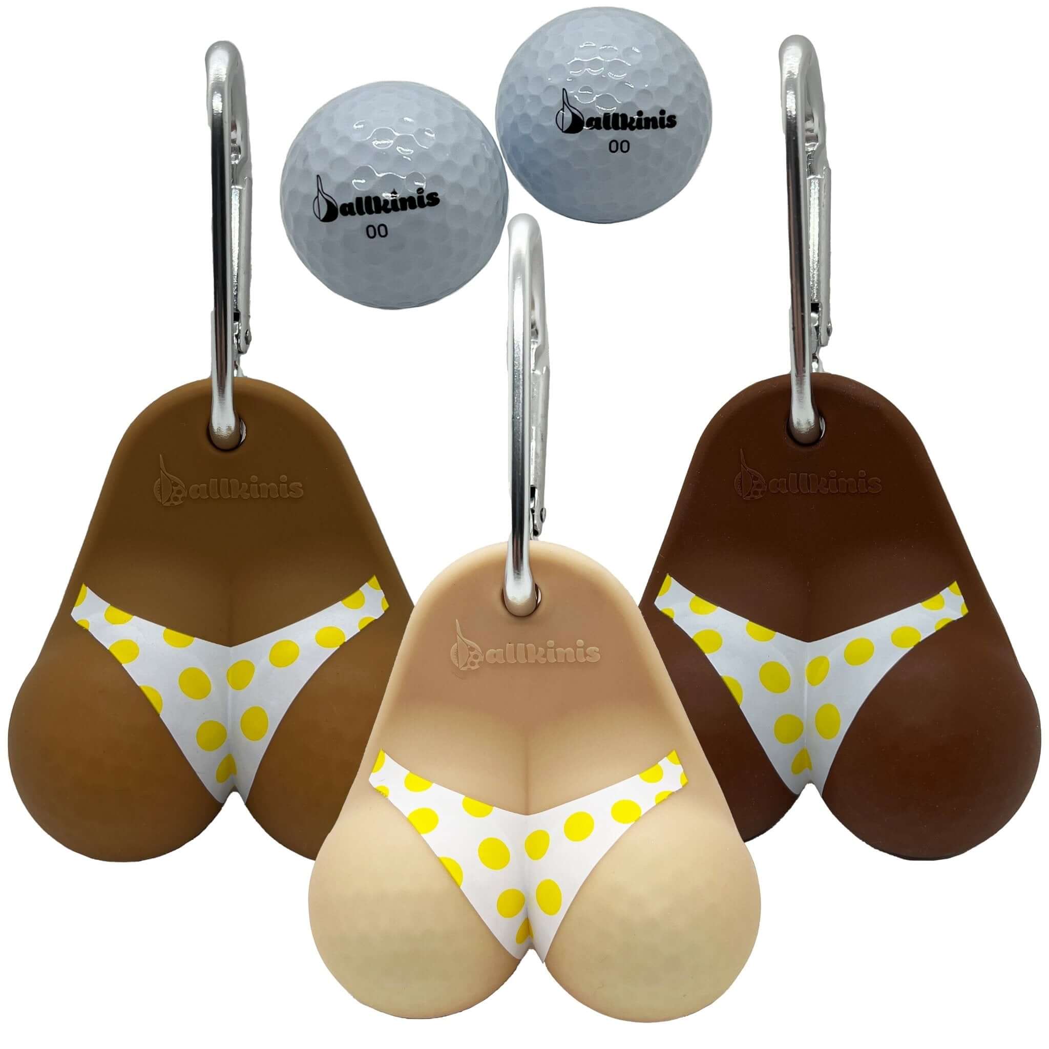 Ballkinis Bottom Yellow Polka Dot Bikini Golf Ball Holder - ballkinis