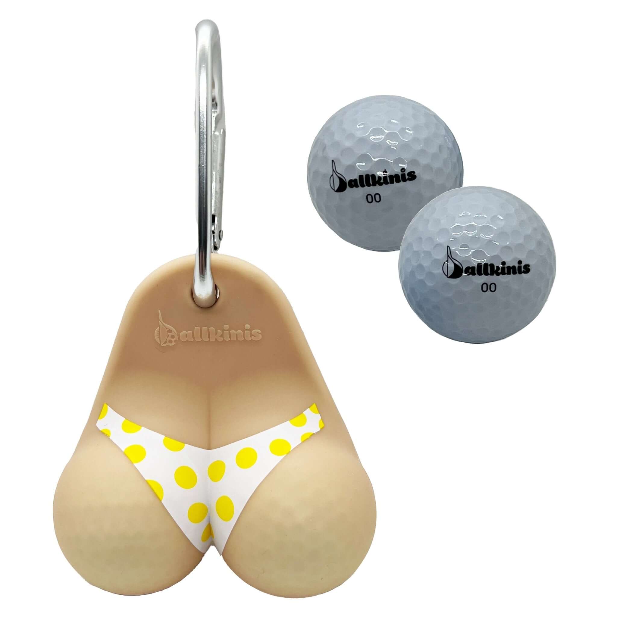 Ballkinis Bottom Yellow Polka Dot Bikini Golf Ball Holder - ballkinis